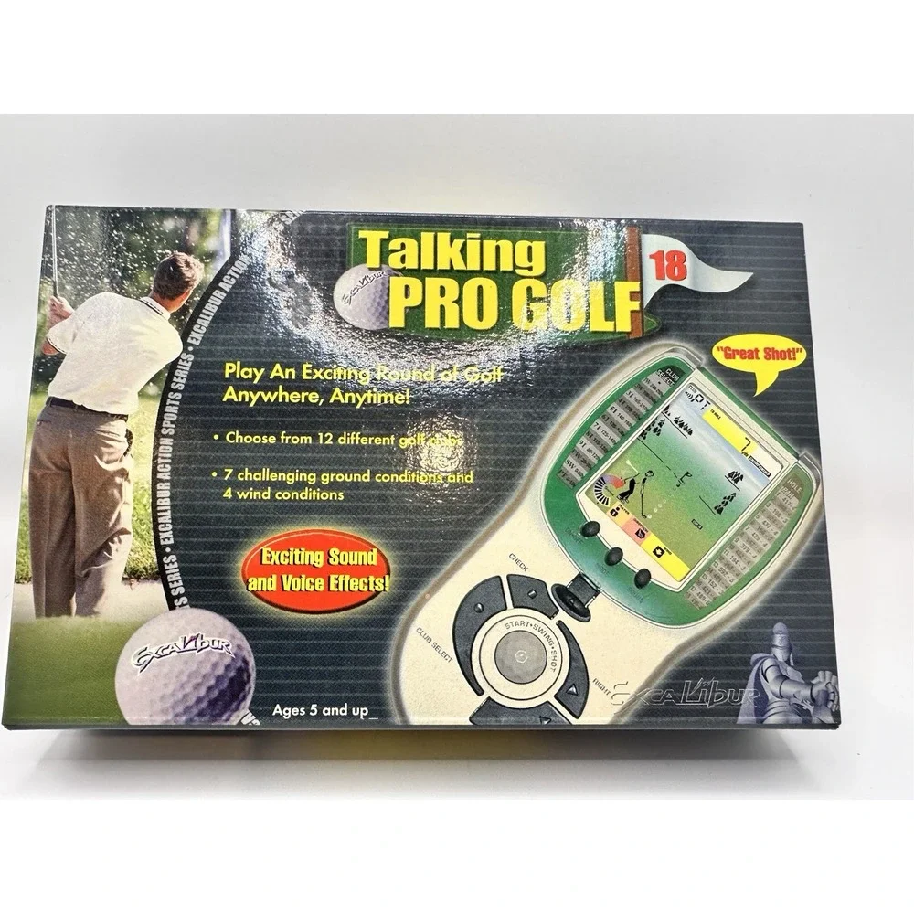 Talking Pro Golf Game Model 383 Excalibur Handheld Sounds Works Great !!!! Clean